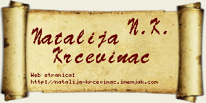 Natalija Krčevinac vizit kartica